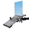 StarTech.com A2-LAPTOP-DESK-MOUNT brazo de monitor ajustable con bandeja VESA para portátil, para portátil de hasta 4,5 kg (9,9 lb) y una sola pantalla, montaje con abrazadera en C o pasacables, acero/plástico, negro