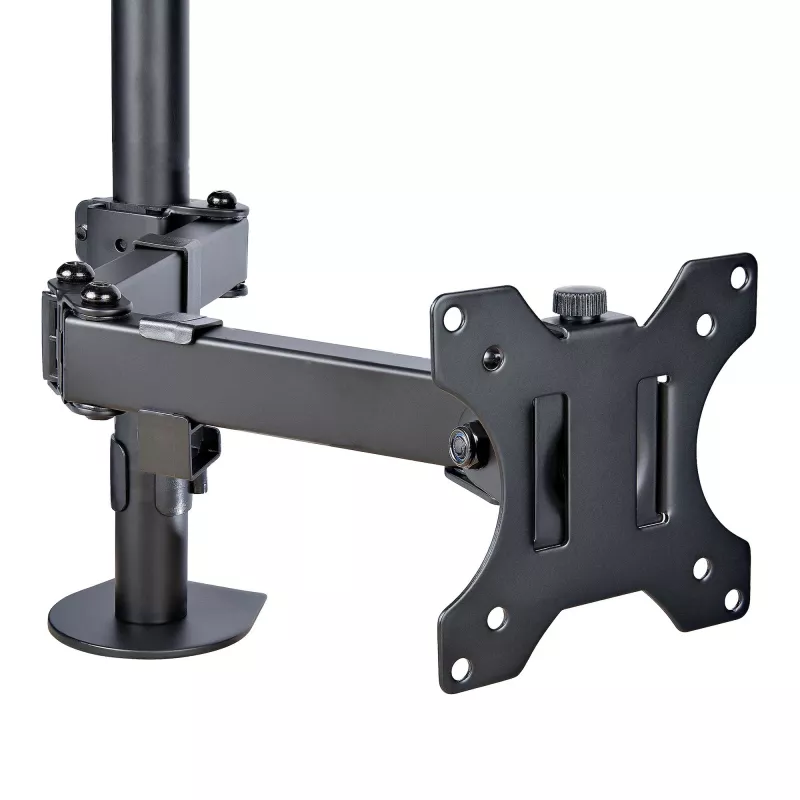StarTech.com A2-LAPTOP-DESK-MOUNT brazo de monitor ajustable con bandeja VESA para portátil, para portátil de hasta 4,5 kg (9,9 lb) y una sola pantalla, montaje con abrazadera en C o pasacables, acero/plástico, negro