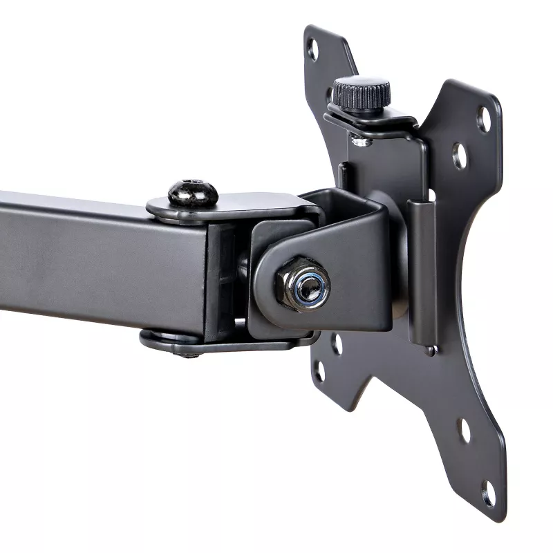 StarTech.com A2-LAPTOP-DESK-MOUNT brazo de monitor ajustable con bandeja VESA para portátil, para portátil de hasta 4,5 kg (9,9 lb) y una sola pantalla, montaje con abrazadera en C o pasacables, acero/plástico, negro