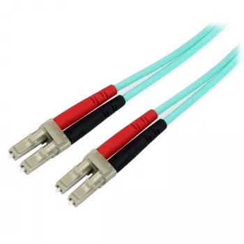 Cable de fibra óptica multimodo OM3 LC/UPC a LC/UPC de 10 m StarTech.com, cable zipcord full duplex 50/125 µm, 100G, baja atenuación de inserción, cable jumper de fibra óptica LSZH