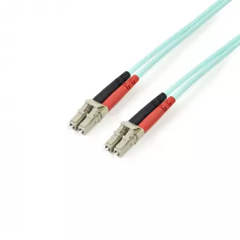 Cable de fibra óptica multimodo OM3 LC/UPC a LC/UPC de 5 m (16,4 ft) StarTech.com, cable zipcord full duplex 50/125 µm, 100G, baja atenuación de inserción, cable jumper de fibra óptica LSZH