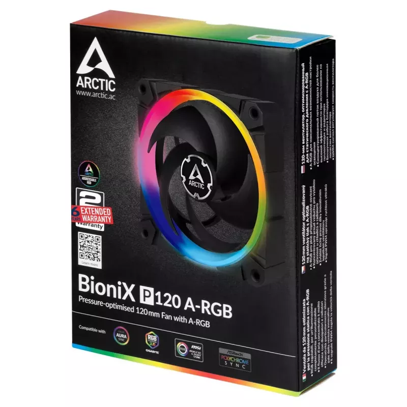 ARCTIC BioniX P120 A-RGB ventilador de 120 mm optimizado para presión con A-RGB