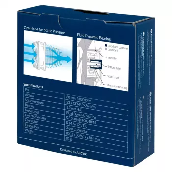 ARCTIC P8 - Ventilador de 80 mm optimizado para presión