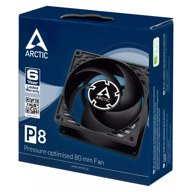 ARCTIC P8 - Ventilador de 80 mm optimizado para presión