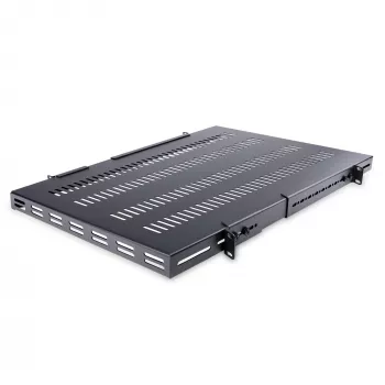 StarTech.com bandeja de montaje en rack 1U de 4 postes ajustable y ventilada - 330lbs(150 kg) - profundidad de montaje ajustable de 19.5 a 38in bandeja universal para rack de equipos AV/red de 19 pulgadas - 27.5in de profundidad