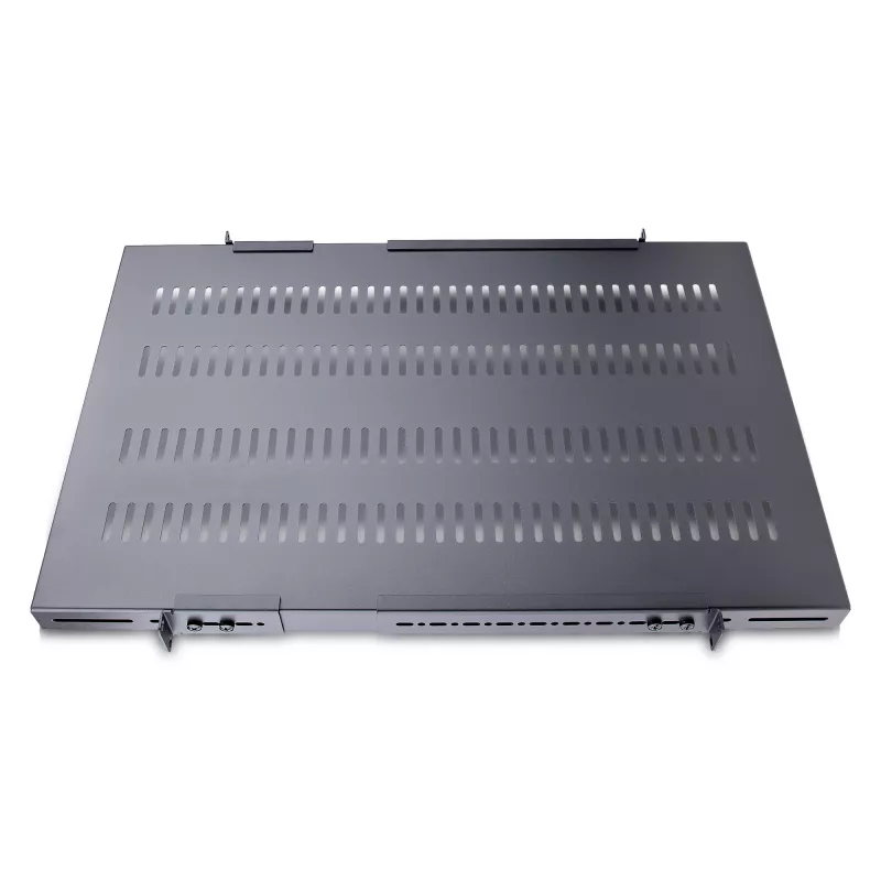 StarTech.com ADJSHELFHDV bandeja 1U ajustable ventilada para rack de servidor, para uso intensivo, 150 kg, profundidad de montaje ajustable 49,5–97,4 cm (19,5–38 pulgadas), 19 pulgadas, negra