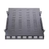 StarTech.com ADJSHELFHDV bandeja 1U ajustable ventilada para rack de servidor, para uso intensivo, 150 kg, profundidad de montaje ajustable 49,5–97,4 cm (19,5–38 pulgadas), 19 pulgadas, negra