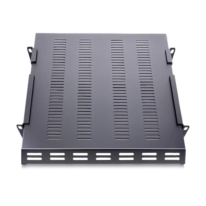 StarTech.com ADJSHELFHDV bandeja 1U ajustable ventilada para rack de servidor, para uso intensivo, 150 kg, profundidad de montaje ajustable 49,5–97,4 cm (19,5–38 pulgadas), 19 pulgadas, negra