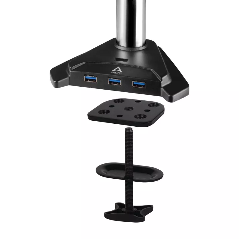 ARCTIC Z2-3D Gen 3 soporte de mesa brazo doble para monitor con pistón de gas, abrazadera, 8 kg, 73,7 cm (29 pulgadas), 86,4 cm (34 pulgadas), 100 x 100 mm, negro
