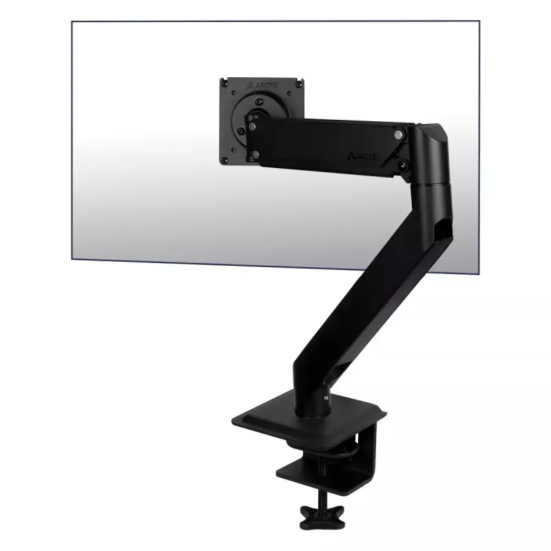 Soporte de mesa para monitor con pistón de gas Arctic X1-3D — para pantallas de hasta 43 pulgadas / 10 kg, VESA 75x75–100x100, negro