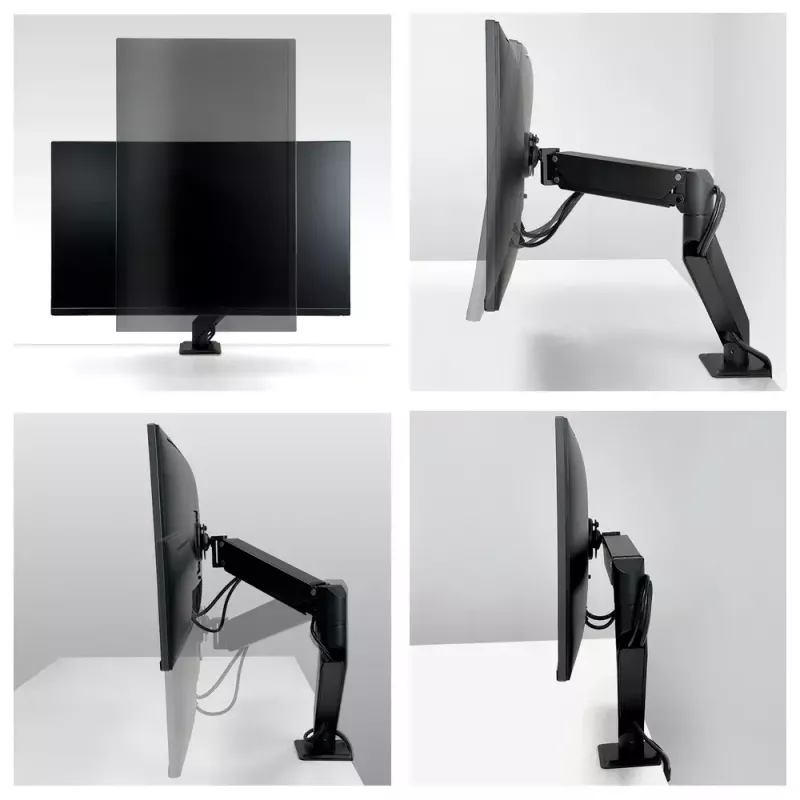 Soporte de mesa para monitor con pistón de gas Arctic X1-3D — para pantallas de hasta 43 pulgadas / 10 kg, VESA 75x75–100x100, negro