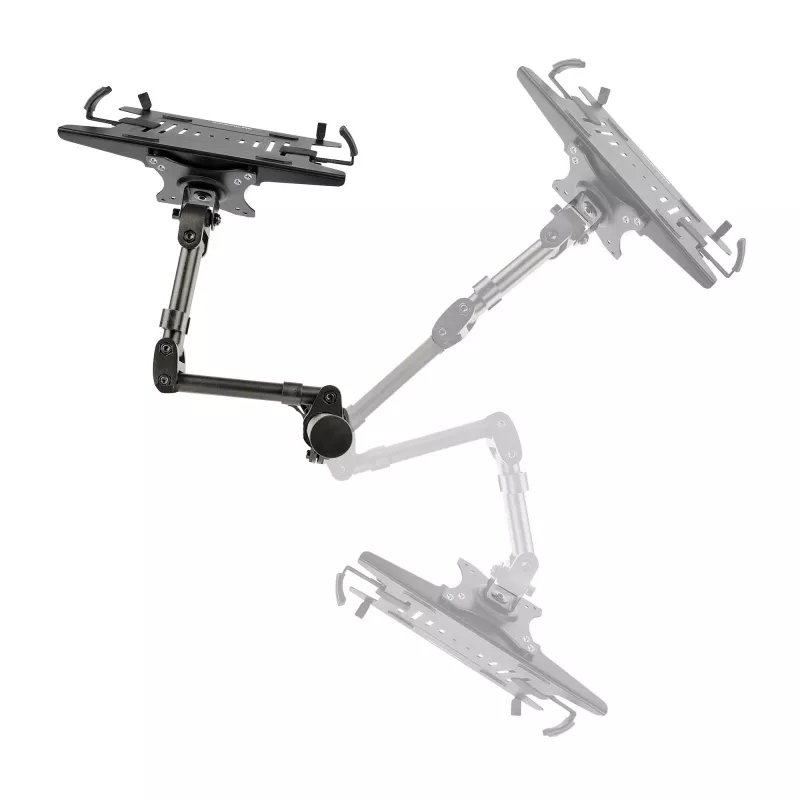 StarTech.com A-LAPTOP-DESK-MOUNT soporte de escritorio para monitor y portátil, para pantallas de hasta 34 pulgadas (8 kg / 17,6 lb) y portátiles (4,5 kg / 9,9 lb), brazo articulado con bandeja VESA para portátil, montaje con abrazadera