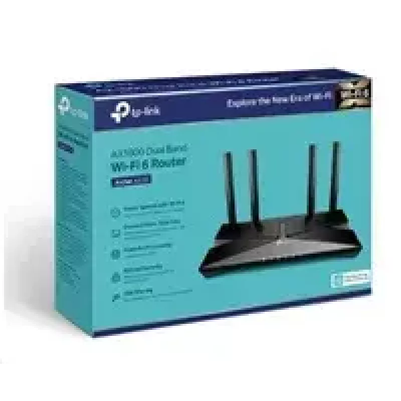 Router TP-LINK Dual-Band Wi-Fi 6 Archer AX20 802.11ax, 574+1201 Mbit/s, 10/100/1000 Mbit/s, puertos Ethernet LAN (RJ-45) 4, número de antenas 4