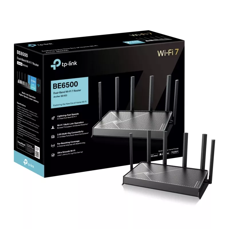 Router TP-Link Archer BE400 2.5 Gigabit Ethernet Dual-Band (2,4 GHz / 5 GHz) negro