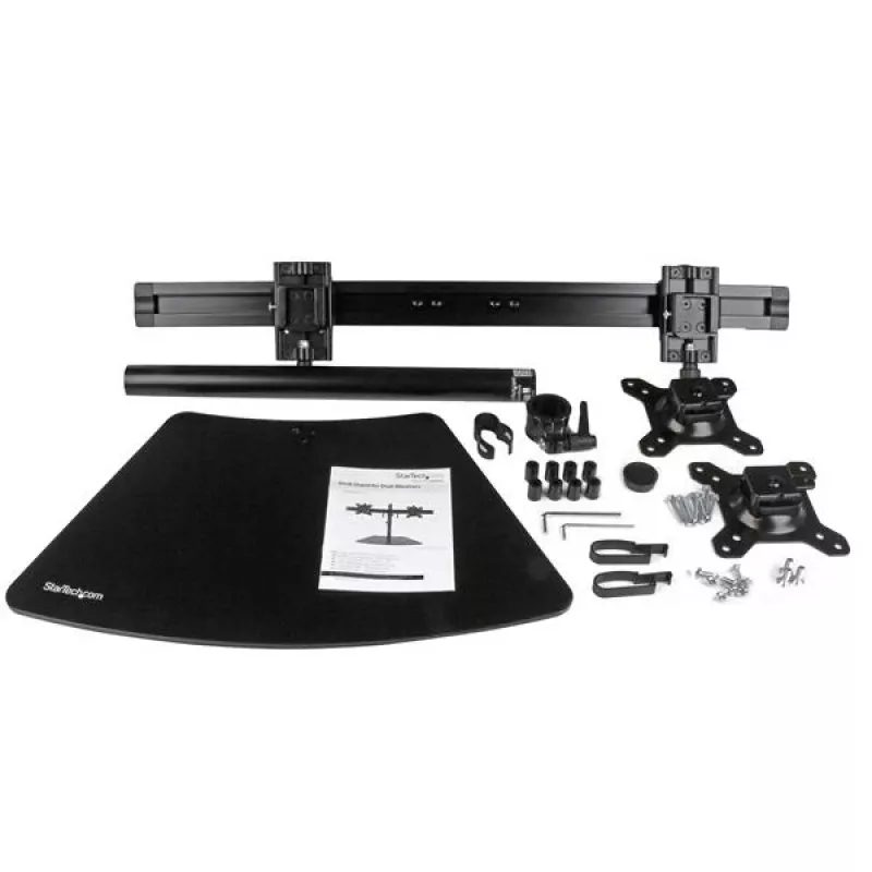 Soporte StarTech.com para doble monitor – horizontal – negro, de pie, 8 kg, 61 cm (24