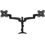StarTech.com ARMDUAL soporte articulado para dos monitores, montaje en escritorio/pasacables, altura regulable, gestión de cables, 12-24 pulgadas, VESA 75x75/100x100, negro