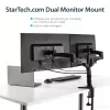 StarTech.com ARMDUAL soporte articulado para dos monitores, montaje en escritorio/pasacables, altura regulable, gestión de cables, 12-24 pulgadas, VESA 75x75/100x100, negro