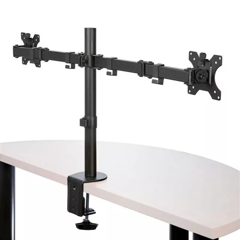 Brazo de sobremesa StarTech.com para doble monitor - abrazadera de escritorio / montaje VESA por ojal para pantallas de hasta 32 inch - brazo de monitor articulado ergonómico - altura ajustable/inclinación/giro/rotación