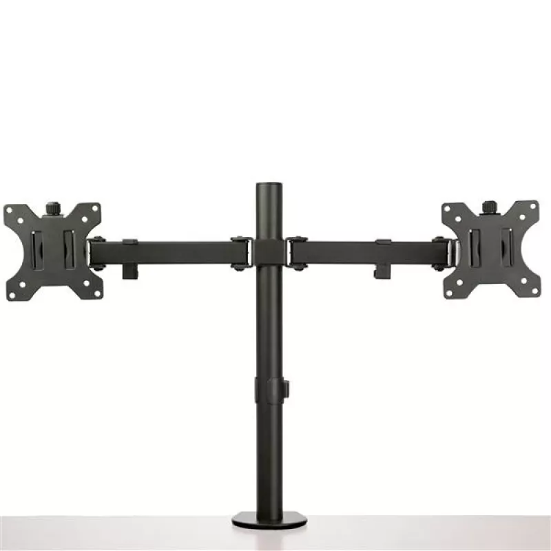 Brazo de sobremesa StarTech.com para doble monitor - abrazadera de escritorio / montaje VESA por ojal para pantallas de hasta 32 inch - brazo de monitor articulado ergonómico - altura ajustable/inclinación/giro/rotación