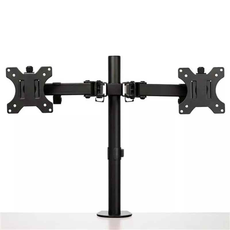 Brazo de sobremesa StarTech.com para doble monitor - abrazadera de escritorio / montaje VESA por ojal para pantallas de hasta 32 inch - brazo de monitor articulado ergonómico - altura ajustable/inclinación/giro/rotación