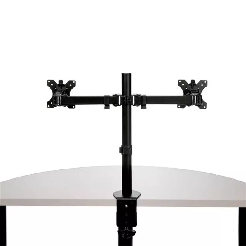Brazo de sobremesa StarTech.com para doble monitor - abrazadera de escritorio / montaje VESA por ojal para pantallas de hasta 32 inch - brazo de monitor articulado ergonómico - altura ajustable/inclinación/giro/rotación