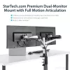 Brazo de sobremesa StarTech.com para doble monitor – totalmente articulado – premium