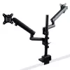 StarTech.com ARMDUALPIVOT soporte de escritorio para dos monitores, movimiento completo, para 2 monitores VESA de hasta 32 pulgadas (8 kg), brazos apilables verticalmente, altura regulable/giratorio, abrazadera/pasacables, negro