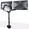 StarTech.com ARMDUALPIVOT soporte de escritorio para dos monitores, movimiento completo, para 2 monitores VESA de hasta 32 pulgadas (8 kg), brazos apilables verticalmente, altura regulable/giratorio, abrazadera/pasacables, negro