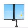 StarTech.com ARMDUALPIVOT soporte de escritorio para dos monitores, movimiento completo, para 2 monitores VESA de hasta 32 pulgadas (8 kg), brazos apilables verticalmente, altura regulable/giratorio, abrazadera/pasacables, negro