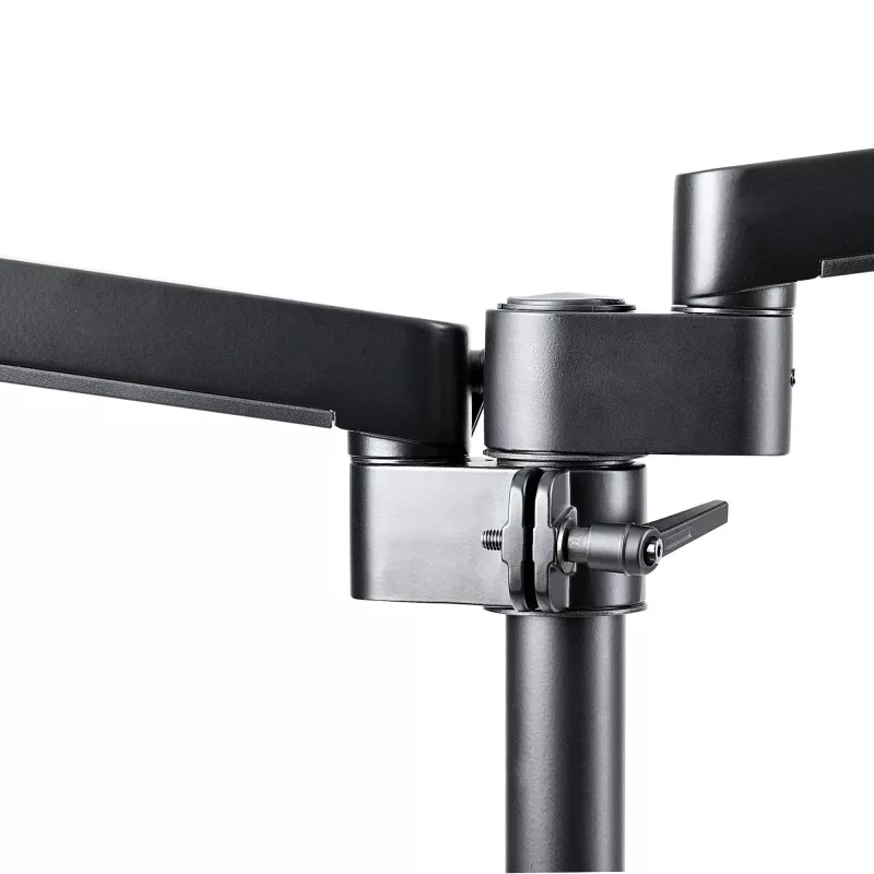 StarTech.com ARMDUALPIVOT soporte de escritorio para dos monitores, movimiento completo, para 2 monitores VESA de hasta 32 pulgadas (8 kg), brazos apilables verticalmente, altura regulable/giratorio, abrazadera/pasacables, negro