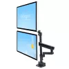 StarTech.com ARMDUALPIVOT soporte de escritorio para dos monitores, movimiento completo, para 2 monitores VESA de hasta 32 pulgadas (8 kg), brazos apilables verticalmente, altura regulable/giratorio, abrazadera/pasacables, negro