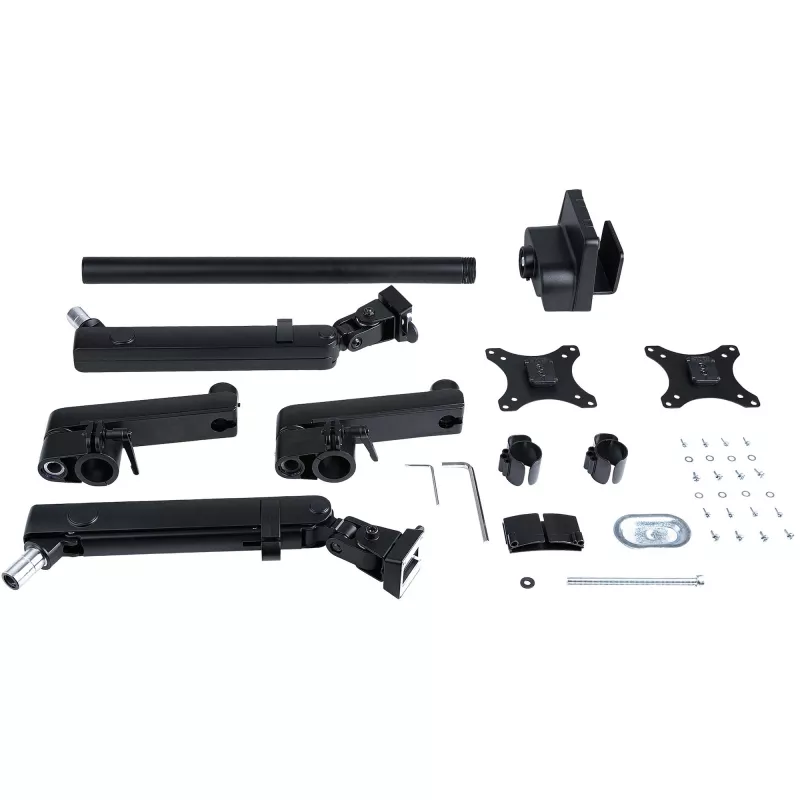 StarTech.com ARMDUALPIVOT soporte de escritorio para dos monitores, movimiento completo, para 2 monitores VESA de hasta 32 pulgadas (8 kg), brazos apilables verticalmente, altura regulable/giratorio, abrazadera/pasacables, negro