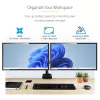 StarTech.com ARMDUALPIVOT soporte de escritorio para dos monitores, movimiento completo, para 2 monitores VESA de hasta 32 pulgadas (8 kg), brazos apilables verticalmente, altura regulable/giratorio, abrazadera/pasacables, negro