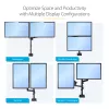 StarTech.com ARMDUALPIVOT soporte de escritorio para dos monitores, movimiento completo, para 2 monitores VESA de hasta 32 pulgadas (8 kg), brazos apilables verticalmente, altura regulable/giratorio, abrazadera/pasacables, negro