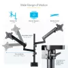 StarTech.com ARMDUALPIVOT soporte de escritorio para dos monitores, movimiento completo, para 2 monitores VESA de hasta 32 pulgadas (8 kg), brazos apilables verticalmente, altura regulable/giratorio, abrazadera/pasacables, negro