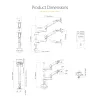 StarTech.com ARMDUALPIVOT soporte de escritorio para dos monitores, movimiento completo, para 2 monitores VESA de hasta 32 pulgadas (8 kg), brazos apilables verticalmente, altura regulable/giratorio, abrazadera/pasacables, negro