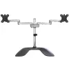 Base de sobremesa StarTech.com para doble monitor – soporte de escritorio ergonómico para pantallas VESA de hasta 32 inch – soporte universal de monitor de ordenador de pie, articulado – altura ajustable – plata