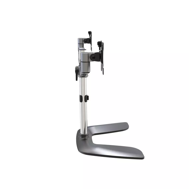 Base de sobremesa StarTech.com para doble monitor – soporte de escritorio ergonómico para pantallas VESA de hasta 32 inch – soporte universal de monitor de ordenador de pie, articulado – altura ajustable – plata