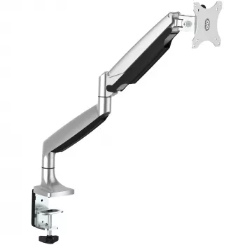 Soporte de monitor de sobremesa StarTech.com - soporte de monitor VESA ergonómico de alta capacidad - pantalla individual de 9 kg - totalmente articulado, altura ajustable, articulado - aluminio - abrazadera de mesa/pasacables de mesa - plata