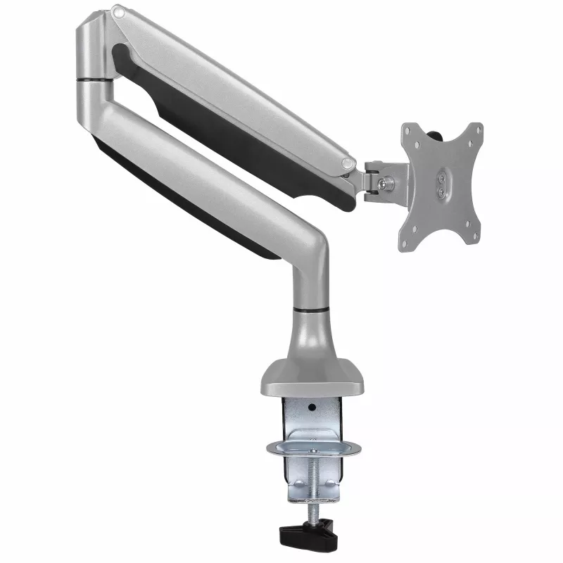 Soporte de monitor de sobremesa StarTech.com - soporte de monitor VESA ergonómico de alta capacidad - pantalla individual de 9 kg - totalmente articulado, altura ajustable, articulado - aluminio - abrazadera de mesa/pasacables de mesa - plata