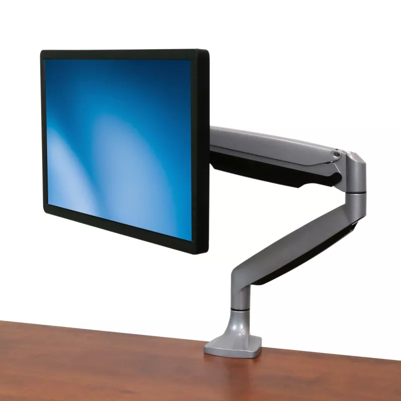 Soporte de monitor de sobremesa StarTech.com - soporte de monitor VESA ergonómico de alta capacidad - pantalla individual de 9 kg - totalmente articulado, altura ajustable, articulado - aluminio - abrazadera de mesa/pasacables de mesa - plata