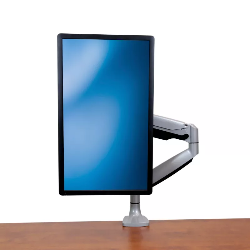 Soporte de monitor de sobremesa StarTech.com - soporte de monitor VESA ergonómico de alta capacidad - pantalla individual de 9 kg - totalmente articulado, altura ajustable, articulado - aluminio - abrazadera de mesa/pasacables de mesa - plata