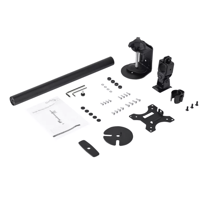 Soporte de sobremesa StarTech.com para monitor individual – montaje robusto en mástil para una pantalla, hasta 8 kg, compatible con VESA – soporte de monitor ergonómico de altura ajustable – abrazadera de mesa/pasacables de mesa