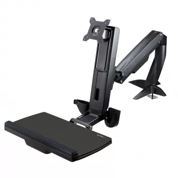 Brazo de monitor de pie-sentado StarTech.com – brazo ajustable de estación de trabajo de pie-sentado montado en escritorio para pantalla individual con montaje VESA de 34