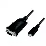 LogiLink AU0051A cable adaptador serie de USB-C a RS232 (DB9), 1,2 m, negro