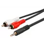 Cable de audio Microconnect AUDLC3G 3 m 3,5 mm 2 x RCA negro