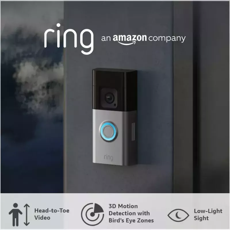 Amazon Ring Battery Video Doorbell Pro B0B2BNM4PV timbre inteligente con vídeo, Wi-Fi, vídeo HD+, visión nocturna, audio bidireccional