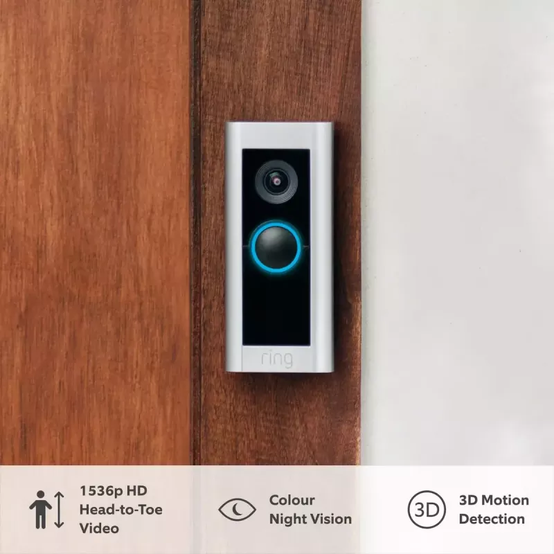 Amazon Ring Battery Video Doorbell Pro B0B2BNM4PV timbre inteligente con vídeo, Wi-Fi, vídeo HD+, visión nocturna, audio bidireccional