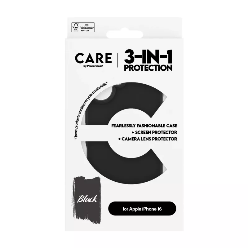 Pack 3 en 1 Funda PanzerGlass CARE by Fashion iPhone 16