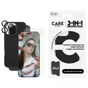 Pack 3 en 1 PanzerGlass CARE by Fashion iPhone 16 Pro Max